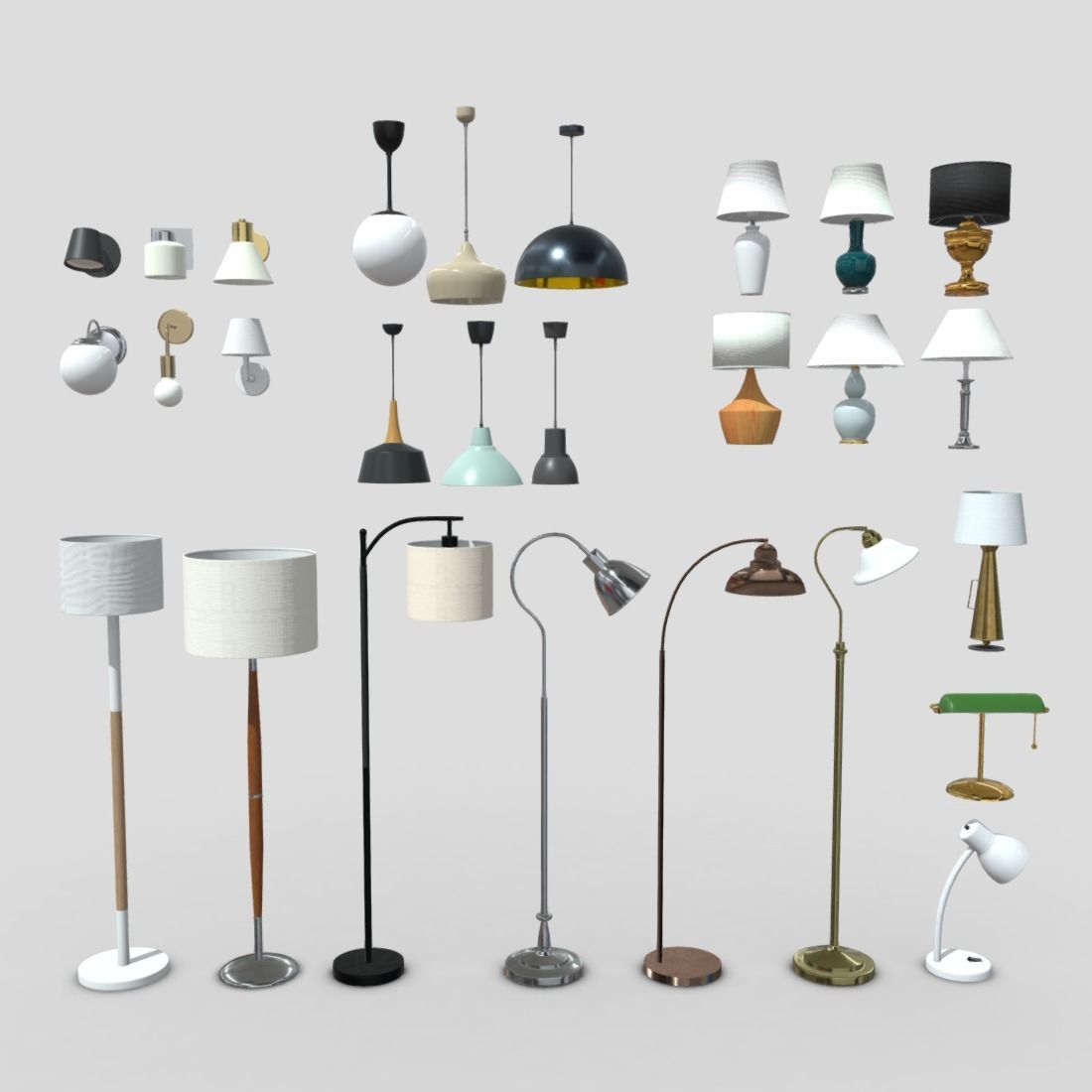 Lamp Pack Low-poly 3D model_2