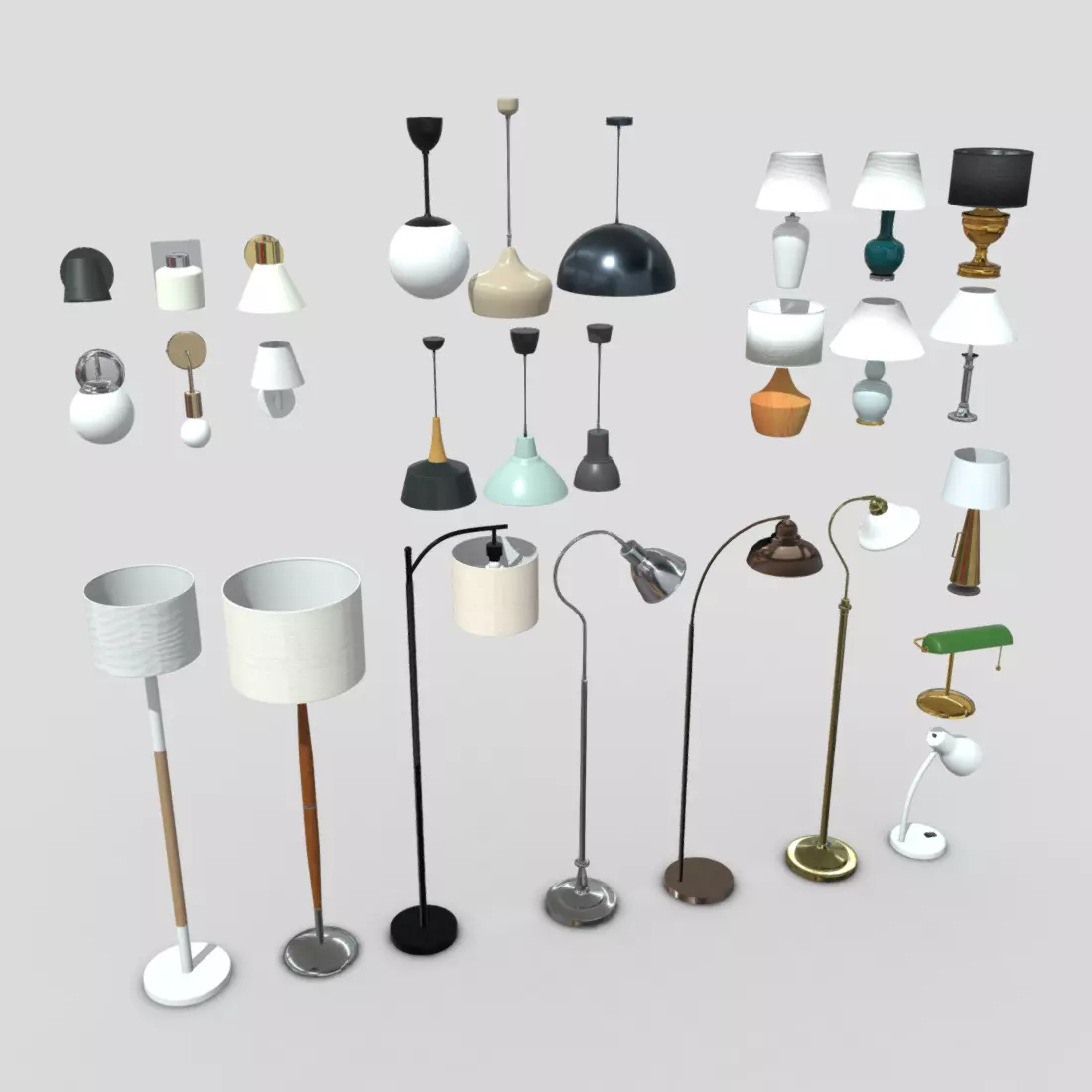 Lamp Pack Low-poly 3D model_0