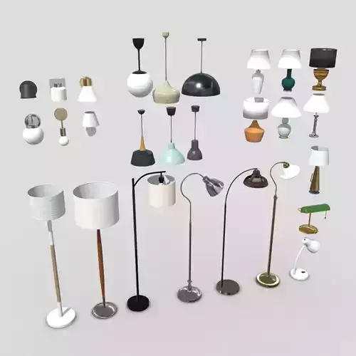 Lamp Pack Low-poly 3D model