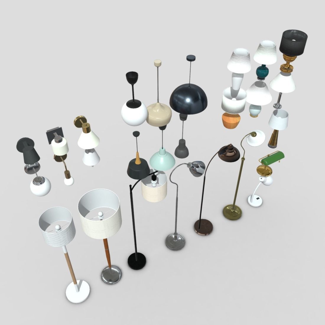 Lamp Pack Low-poly 3D model_4