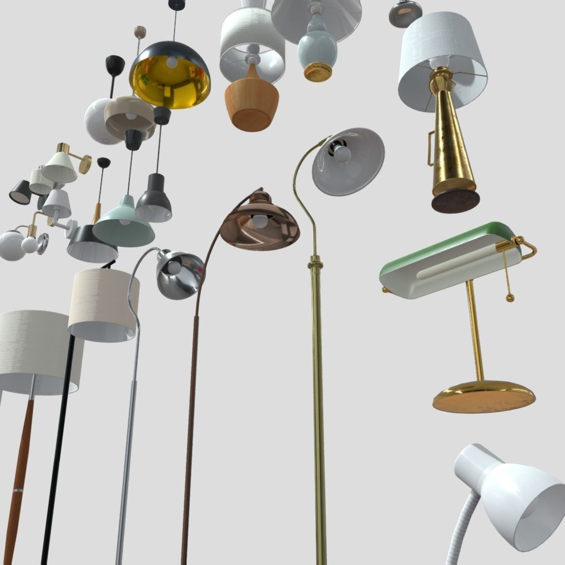 Lamp Pack Low-poly 3D model_12