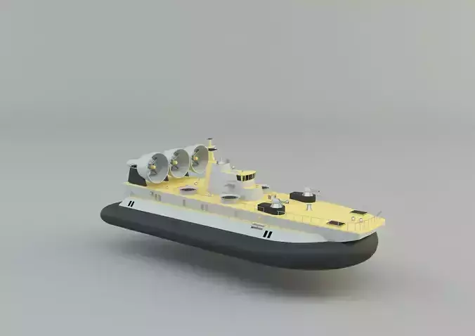 zubr russian hovercraft armed vehicle 3D model