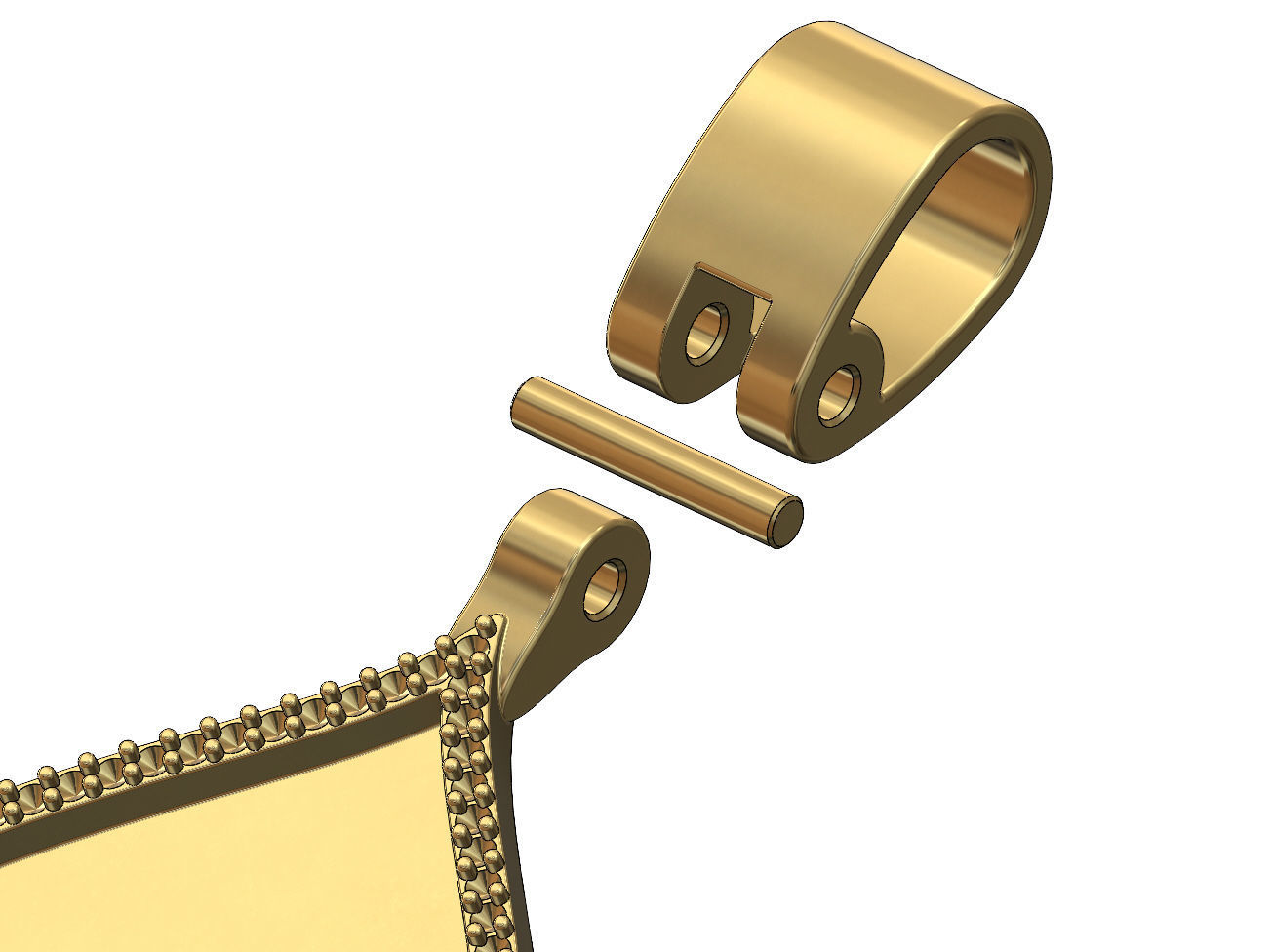 Diamond ace of spades memory pendant with bail 3D print model_2