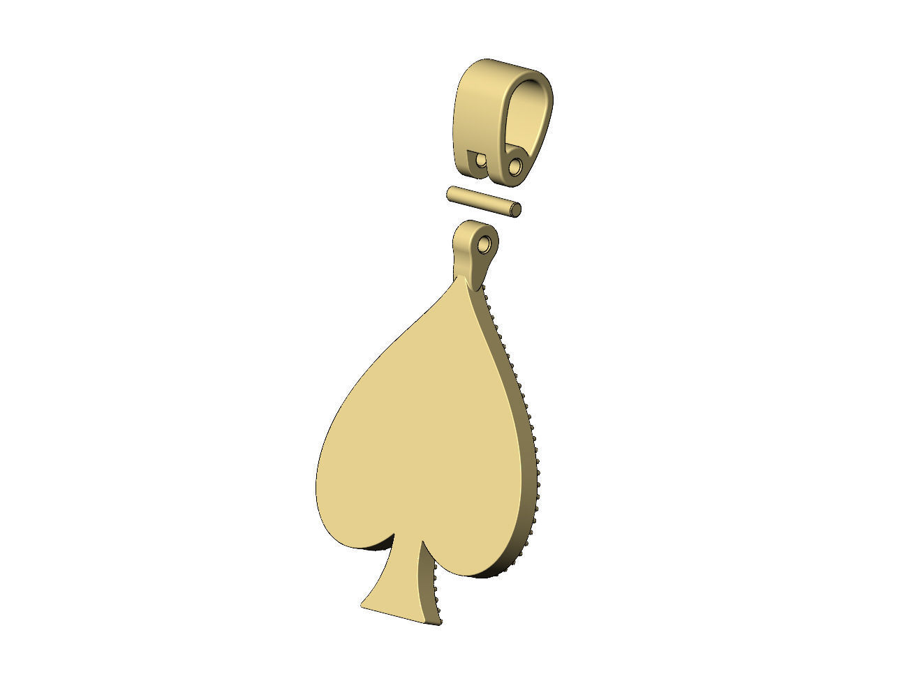 Diamond ace of spades memory pendant with bail 3D print model_10