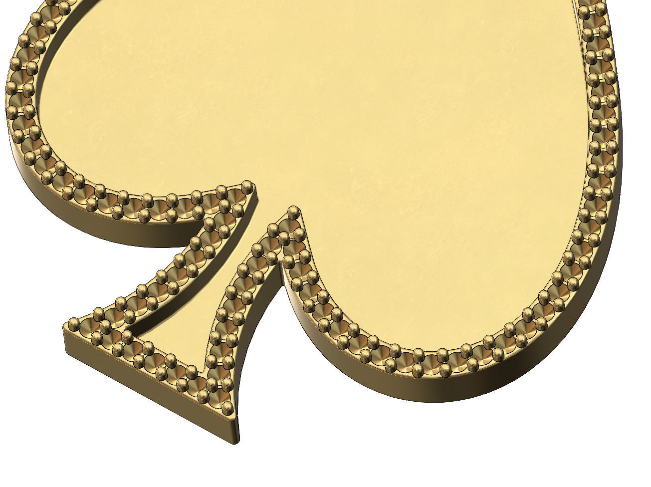 Diamond ace of spades memory pendant with bail 3D print model_4