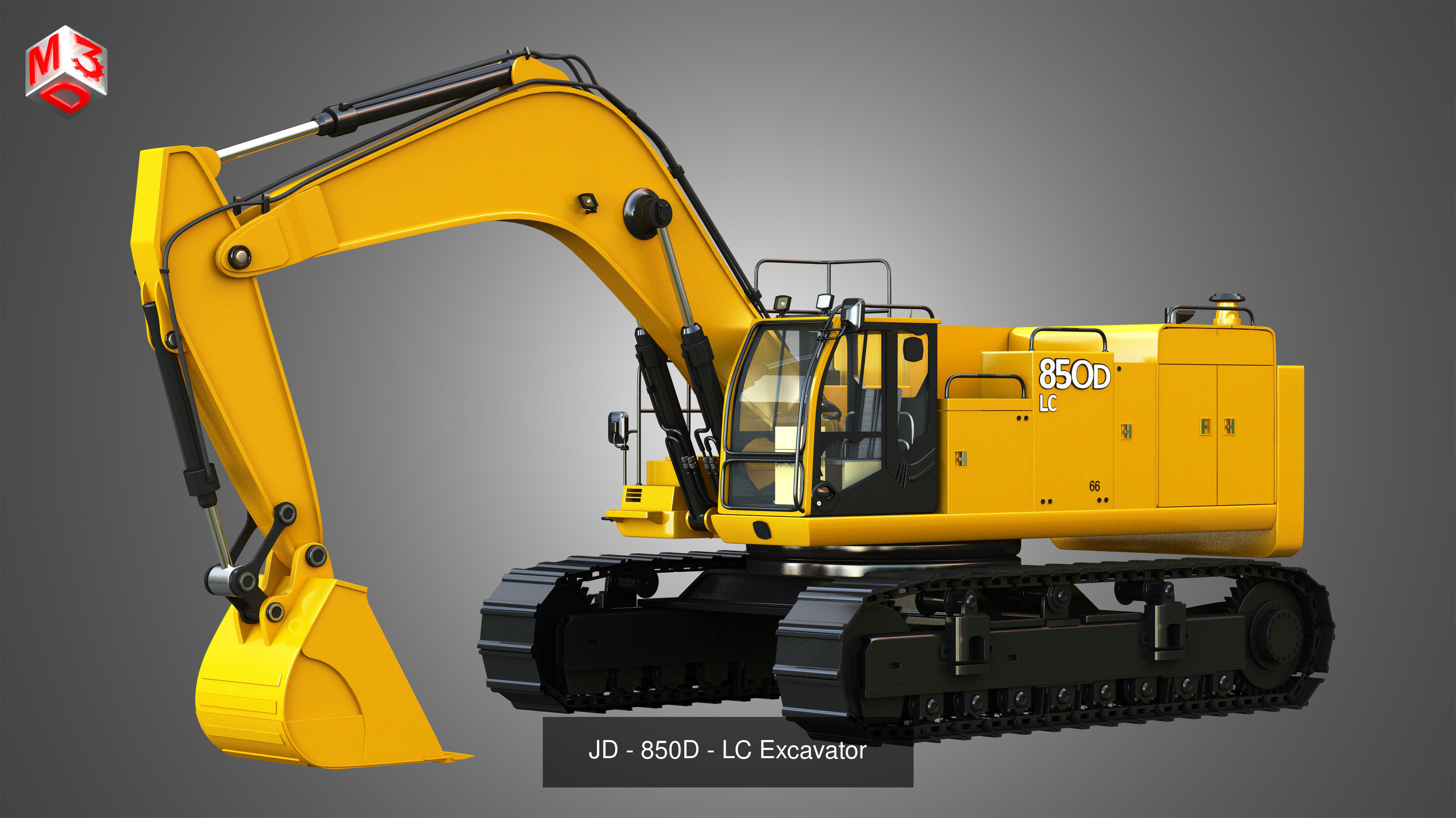 Hydraulic Mining Excavators 2 in 1 3D Model Collection_2