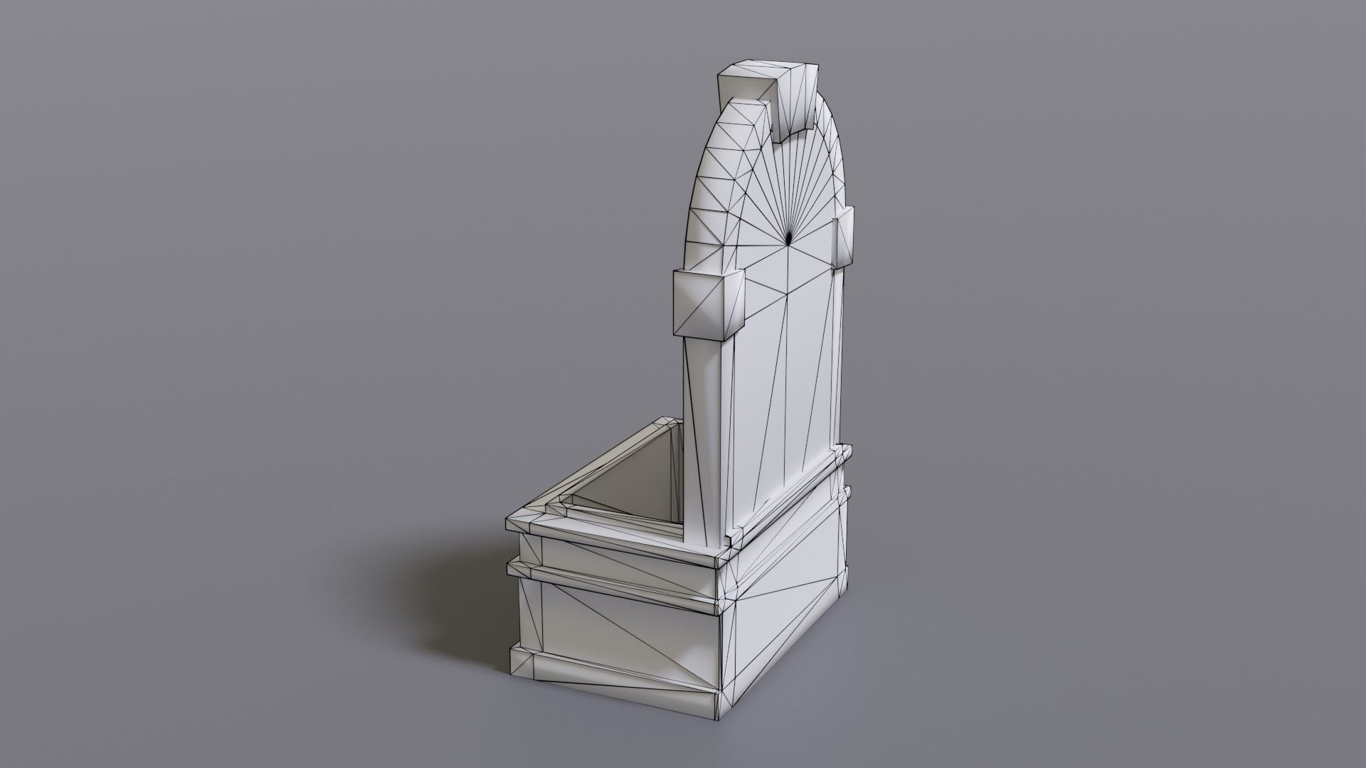 Fountain wooden water Low-poly 3D model_27