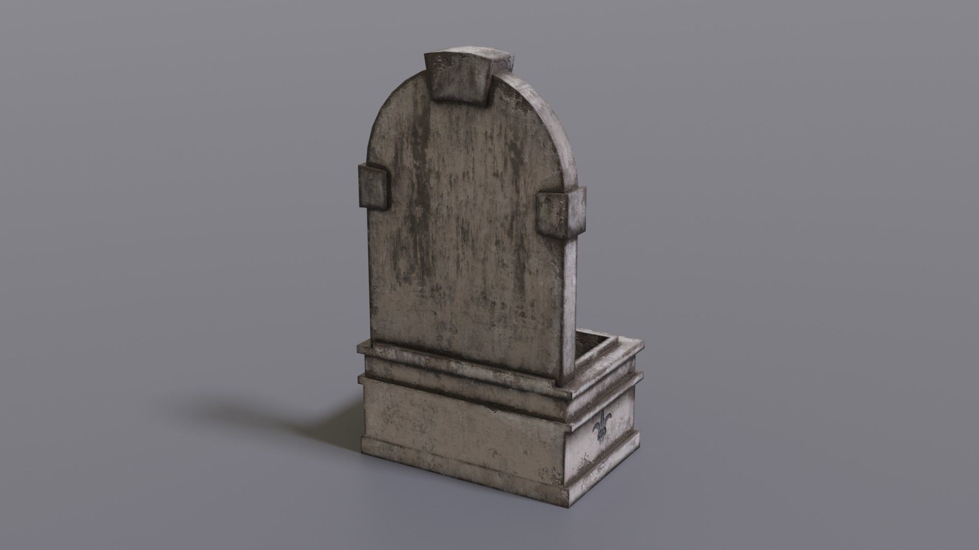 Fountain wooden water Low-poly 3D model_7