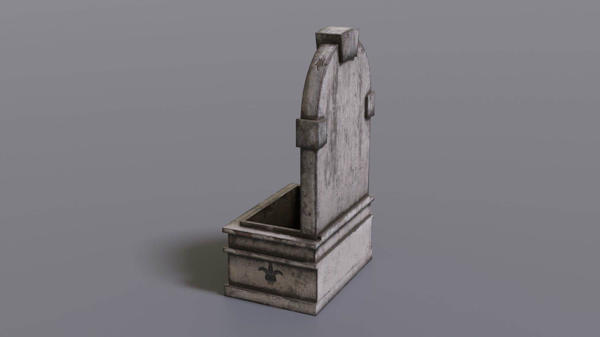 Fountain wooden water Low-poly 3D model_10