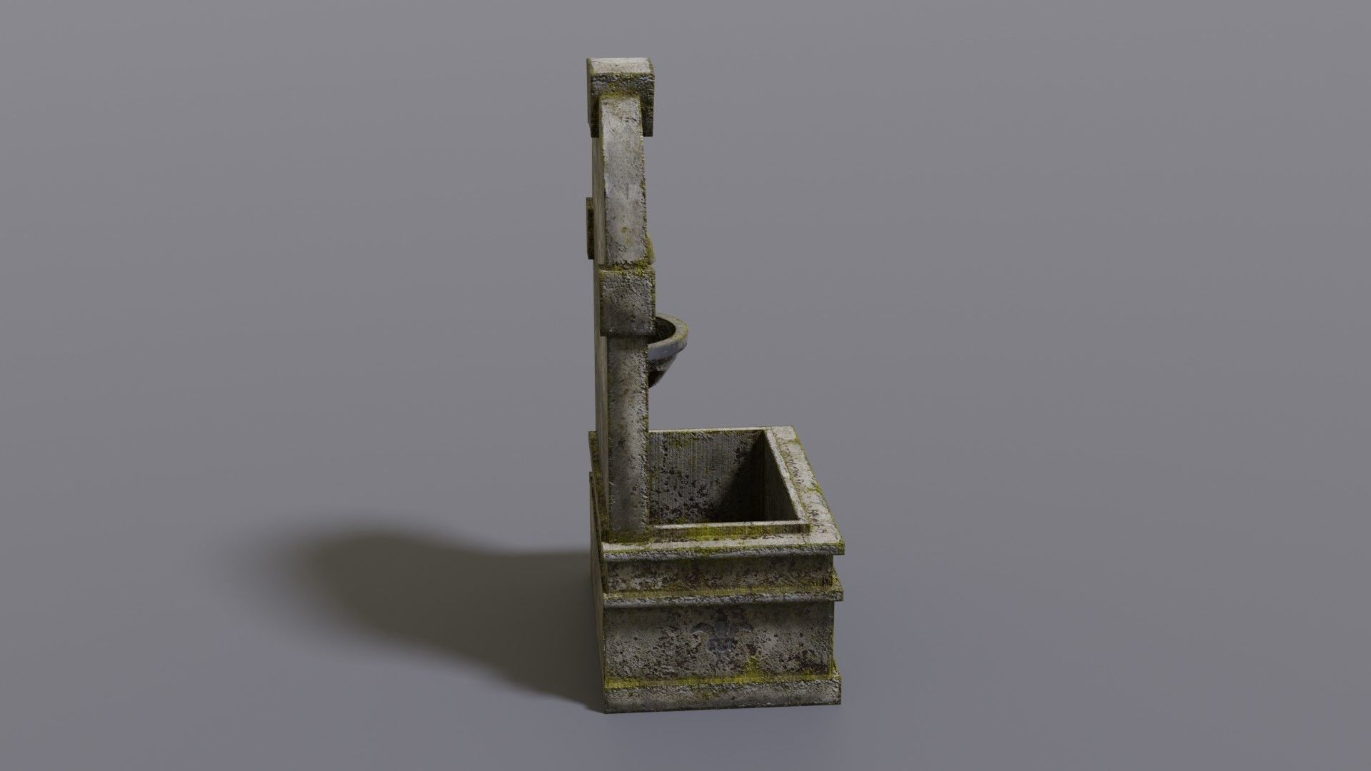 Fountain stone Low-poly 3D model_5