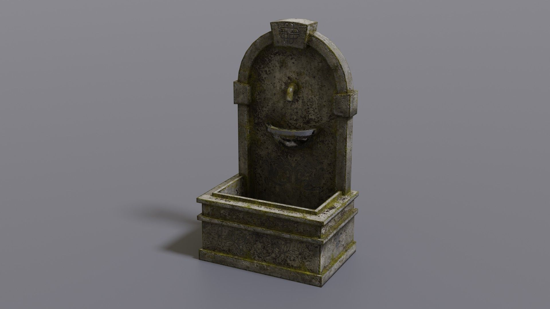 Fountain stone Low-poly 3D model_13