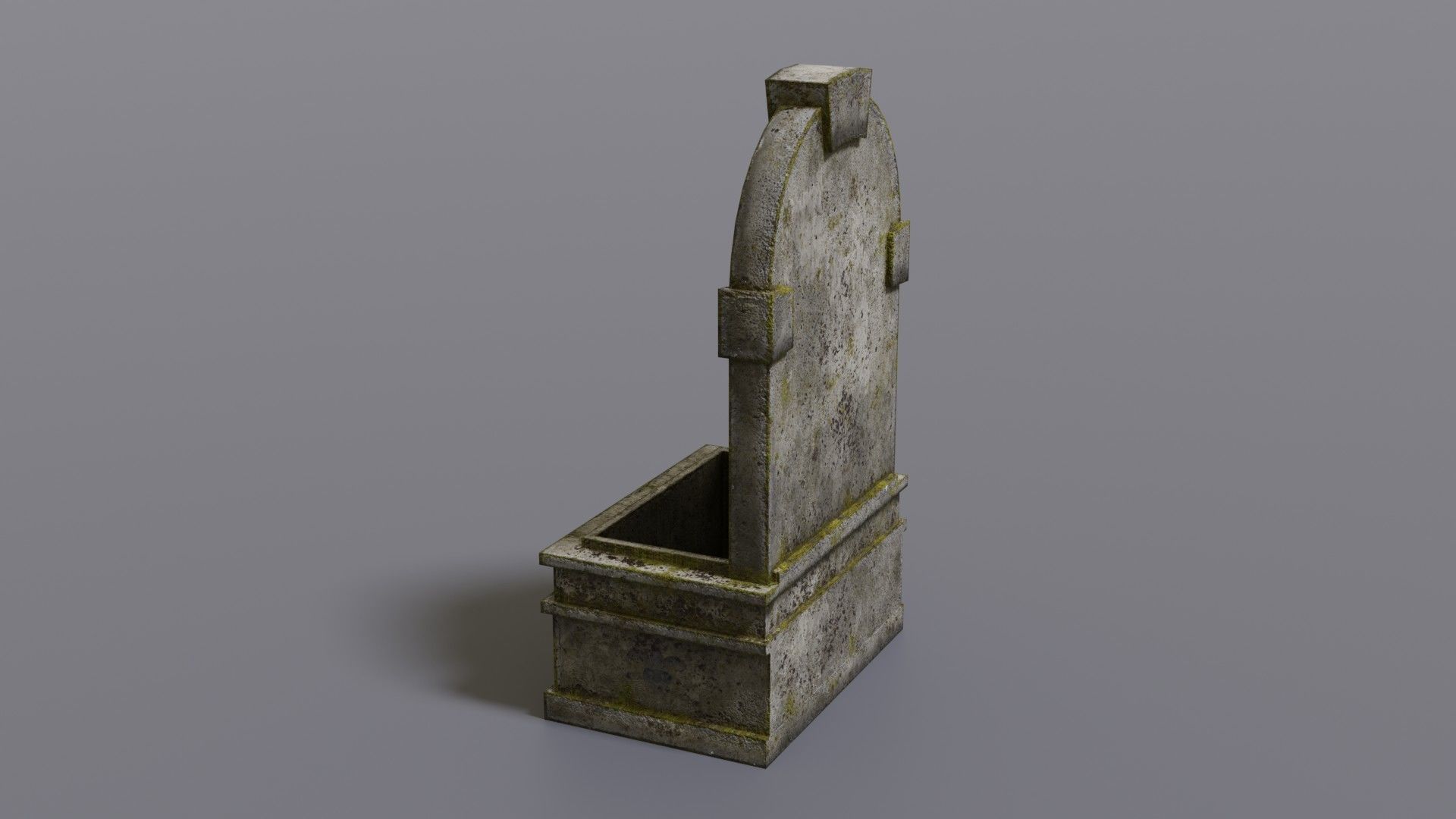Fountain stone Low-poly 3D model_10