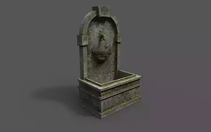 Fountain stone Low-poly 3D model