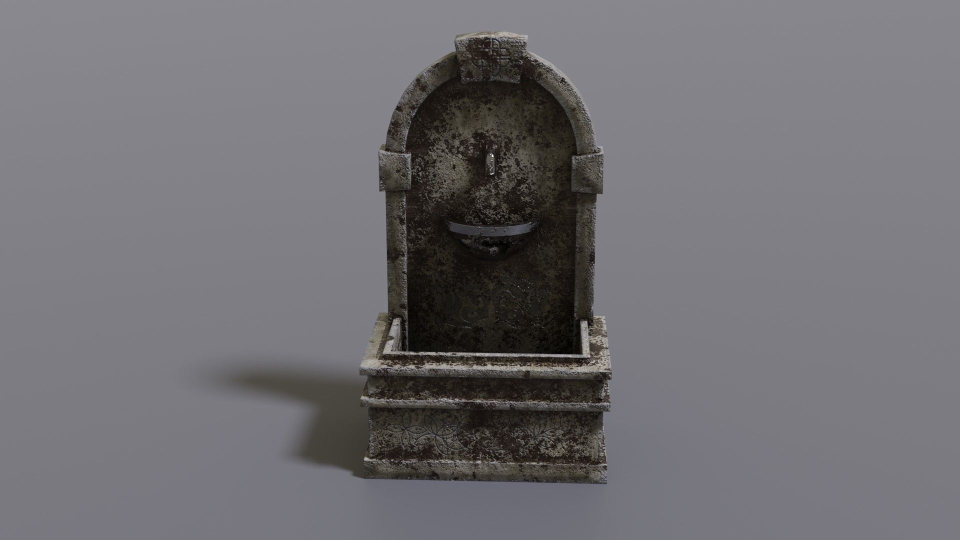 Fountain wooden box Low-poly 3D model_14