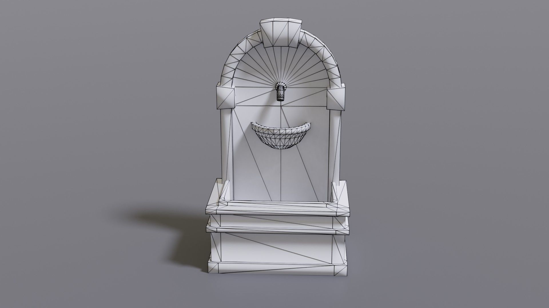 Fountain wooden box Low-poly 3D model_31