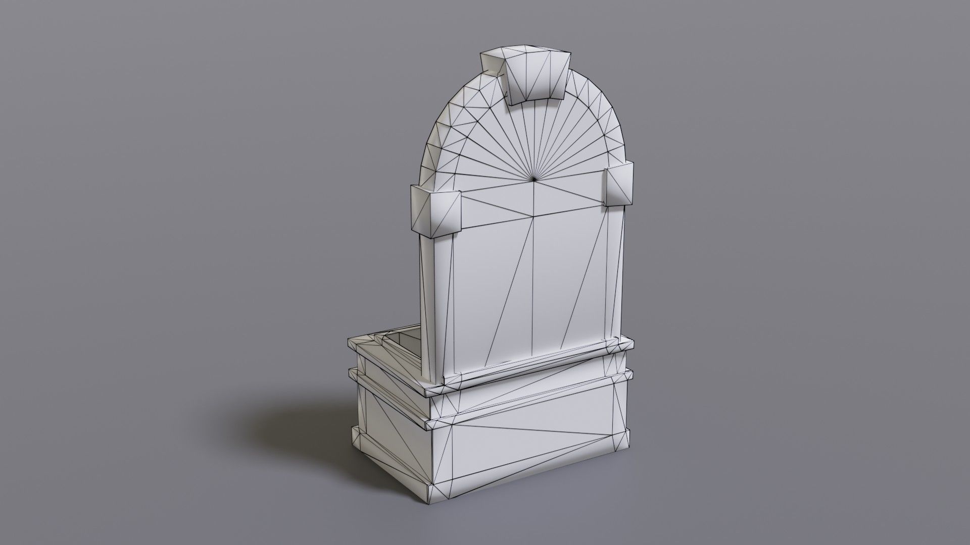 Fountain wooden box Low-poly 3D model_26