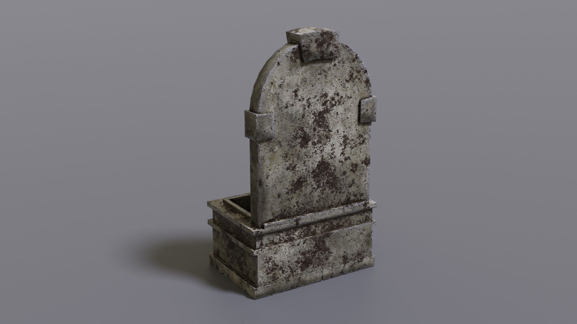 Fountain wooden box Low-poly 3D model_9