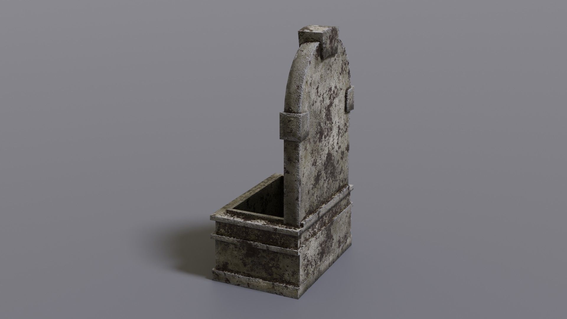 Fountain wooden box Low-poly 3D model_10