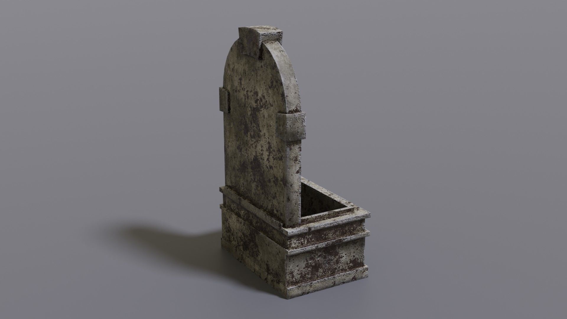 Fountain wooden box Low-poly 3D model_6