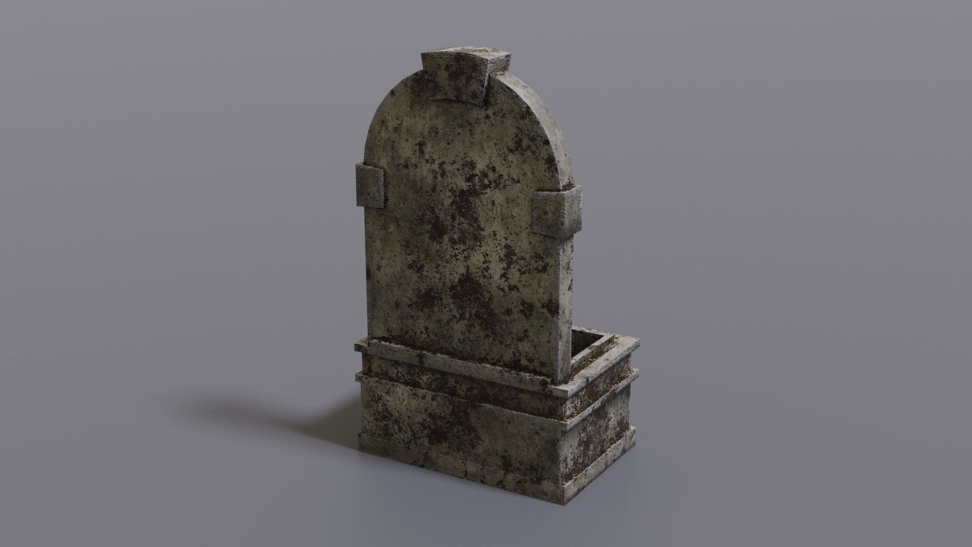 Fountain wooden box Low-poly 3D model_7