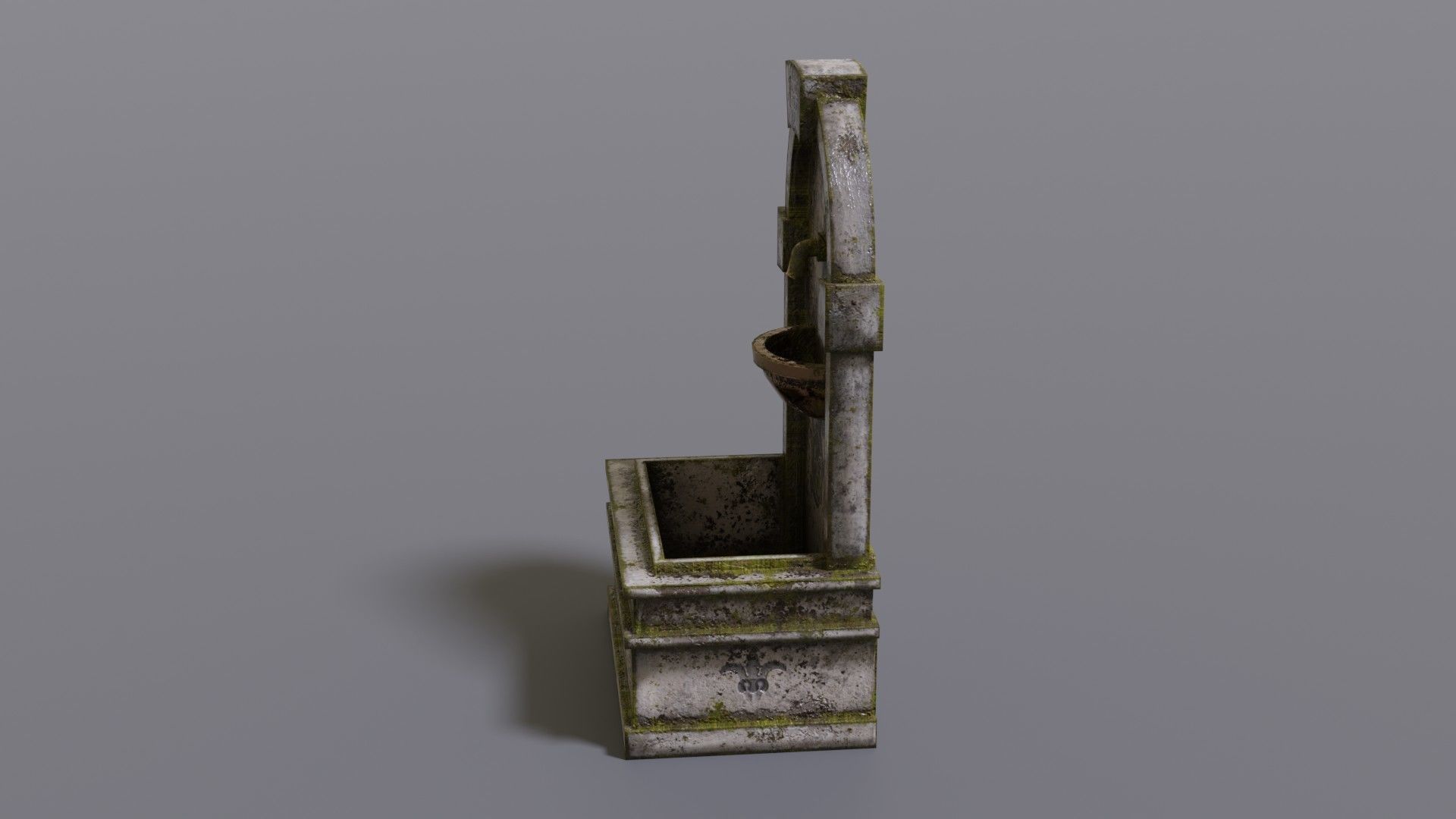 Fountain stone Low-poly 3D model_11