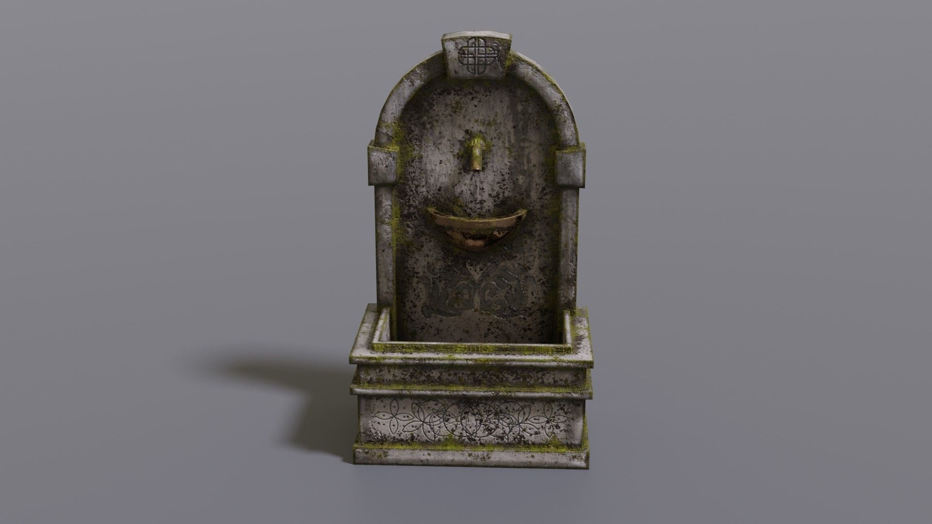 Fountain stone Low-poly 3D model_14