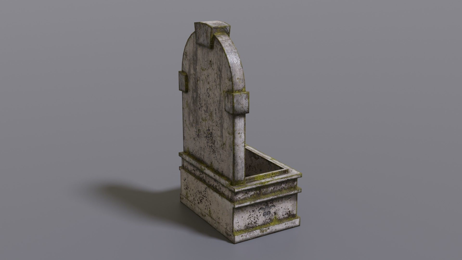 Fountain stone Low-poly 3D model_6