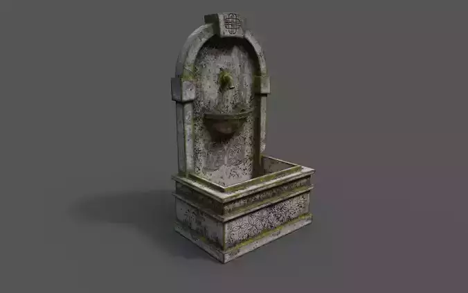 Fountain stone Low-poly 3D model