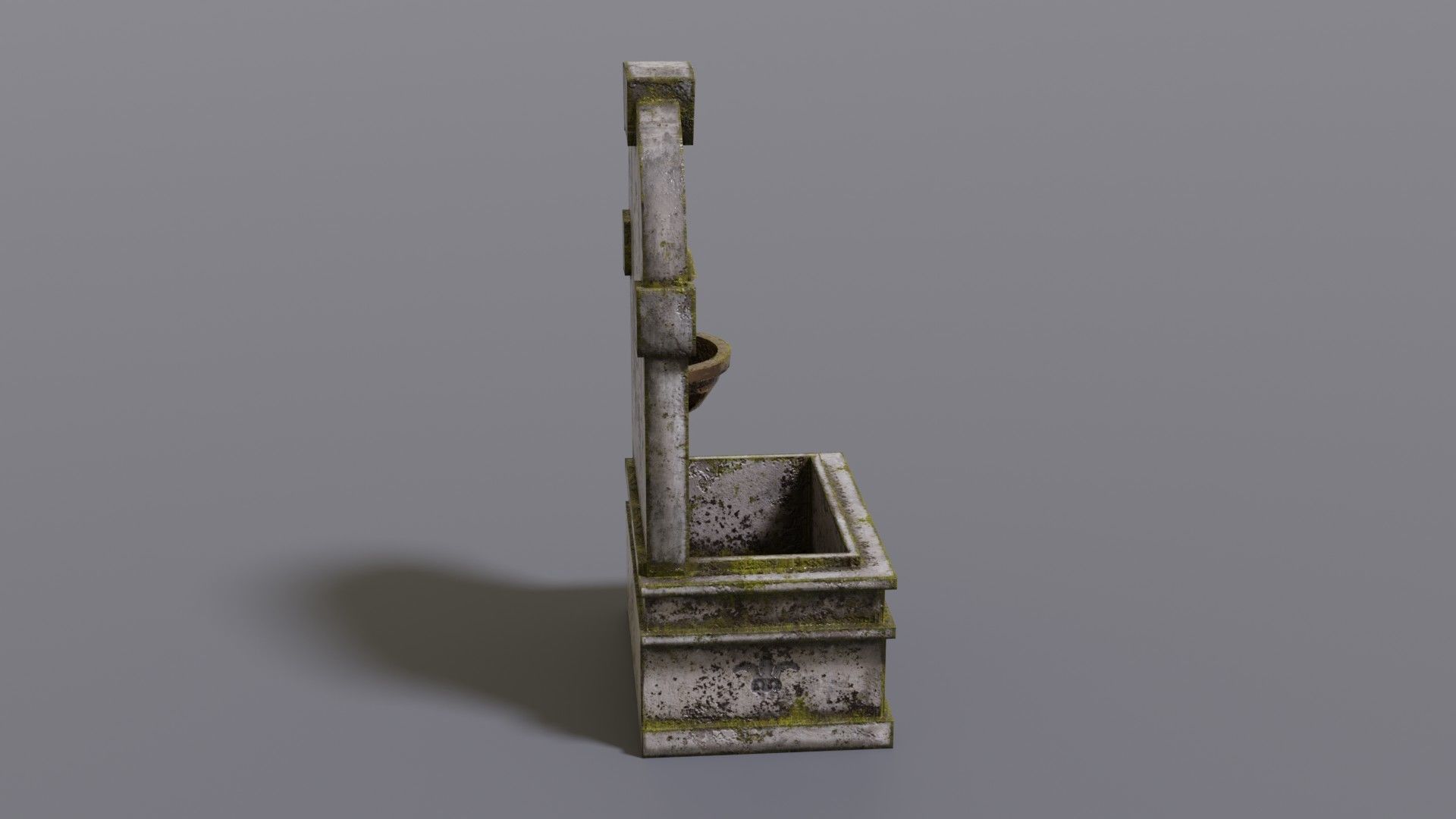 Fountain stone Low-poly 3D model_5