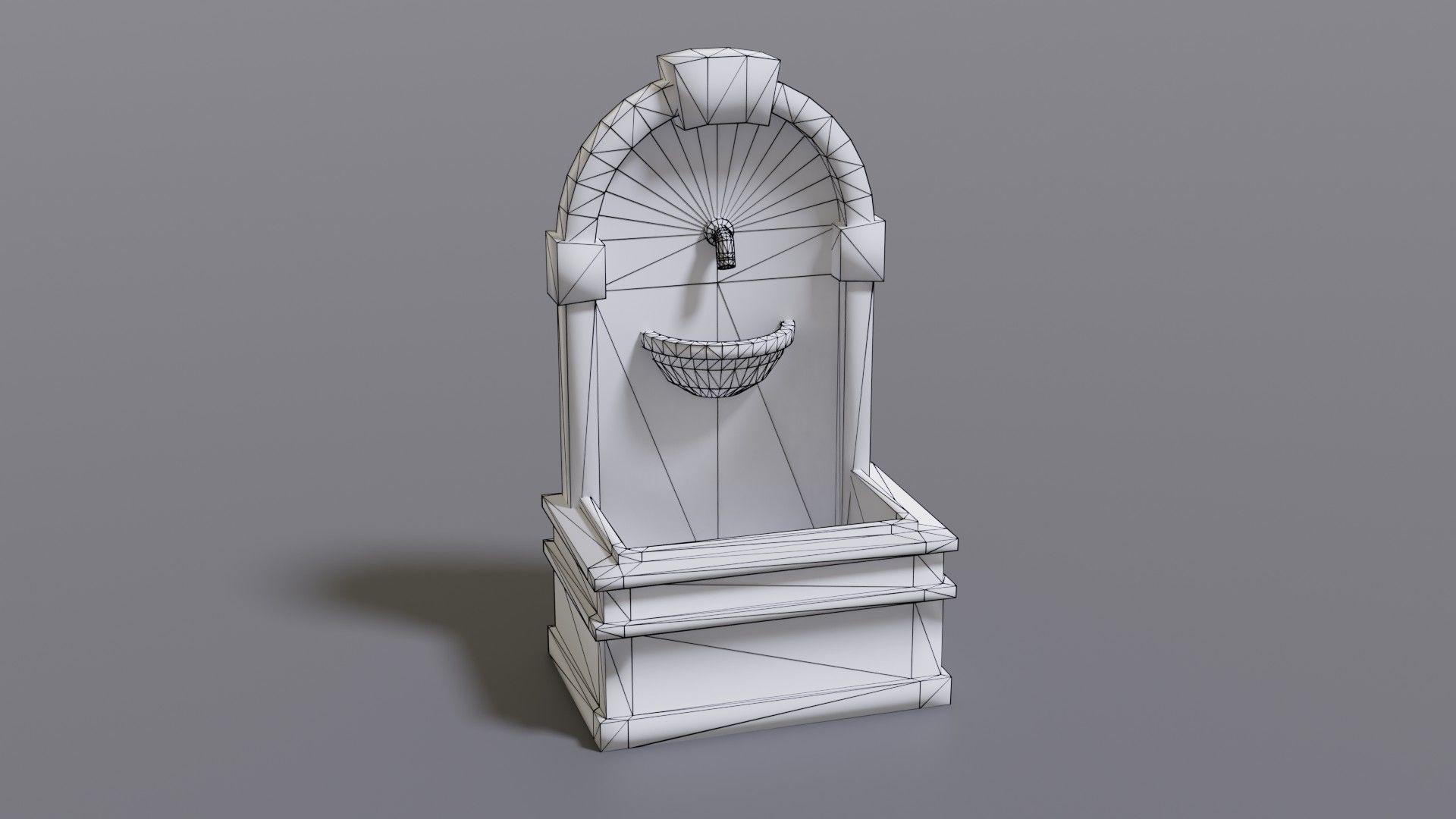 Fountain stone Low-poly 3D model_32