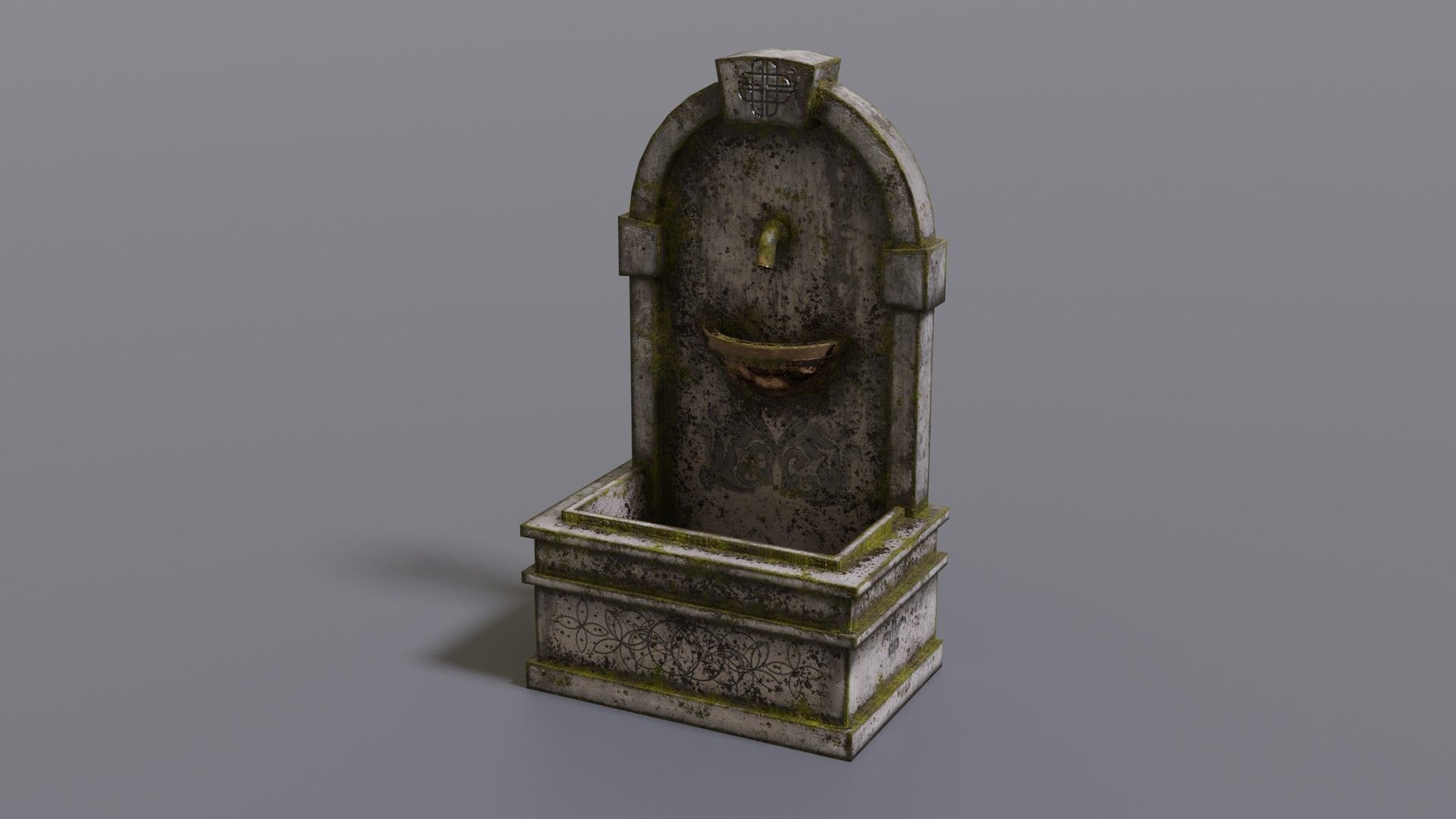 Fountain stone Low-poly 3D model_13