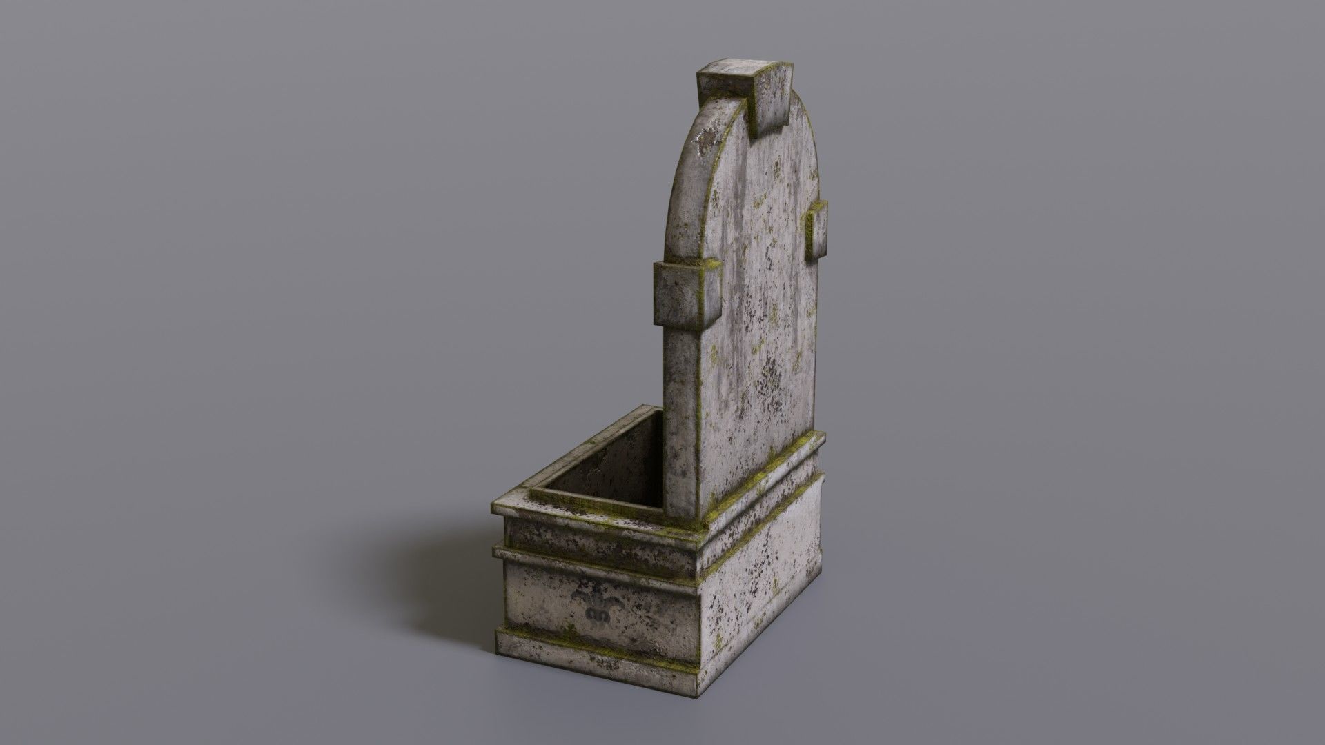 Fountain stone Low-poly 3D model_10