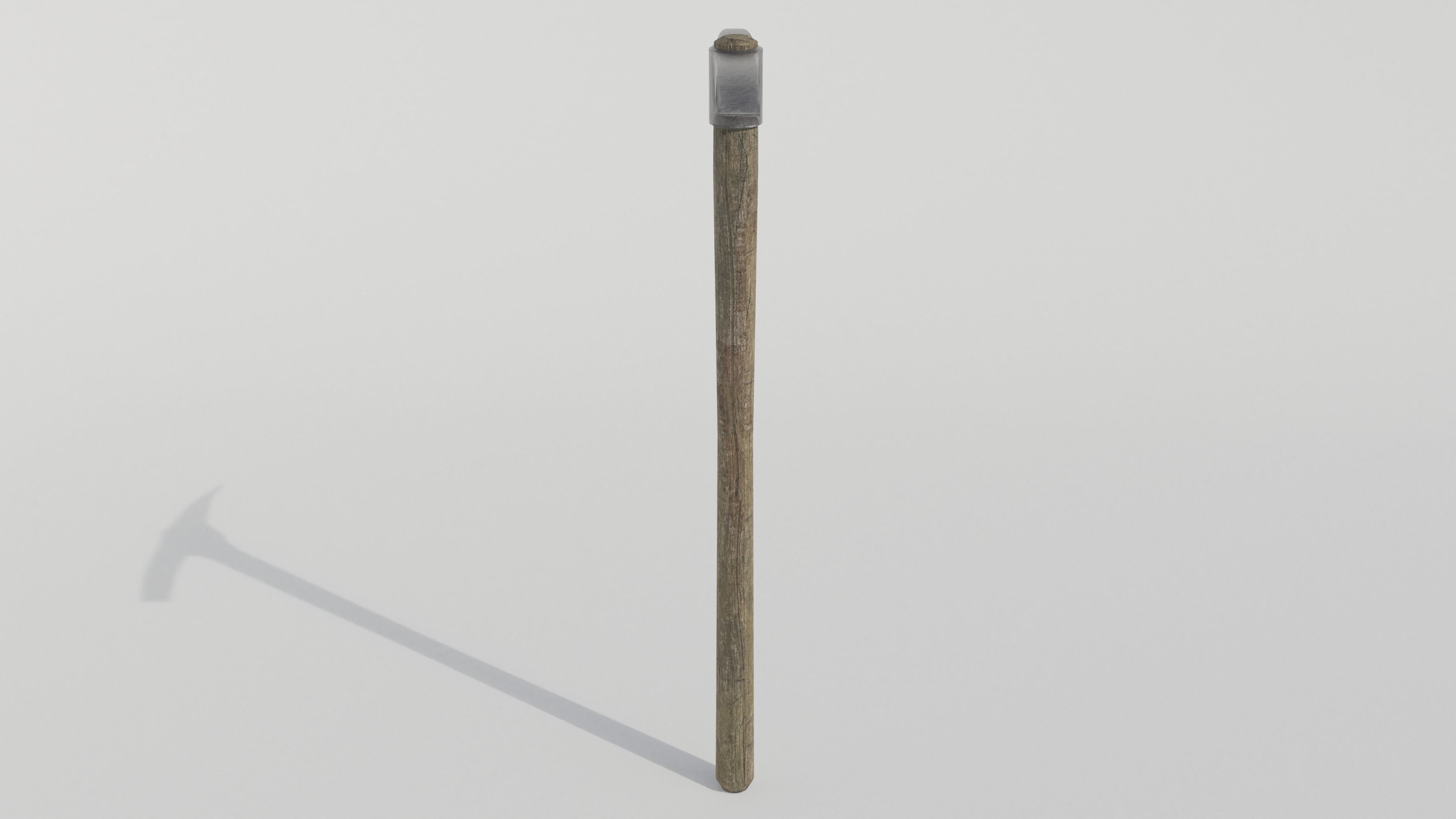 Low poly pickaxe wooden hammer Low-poly 3D model_1