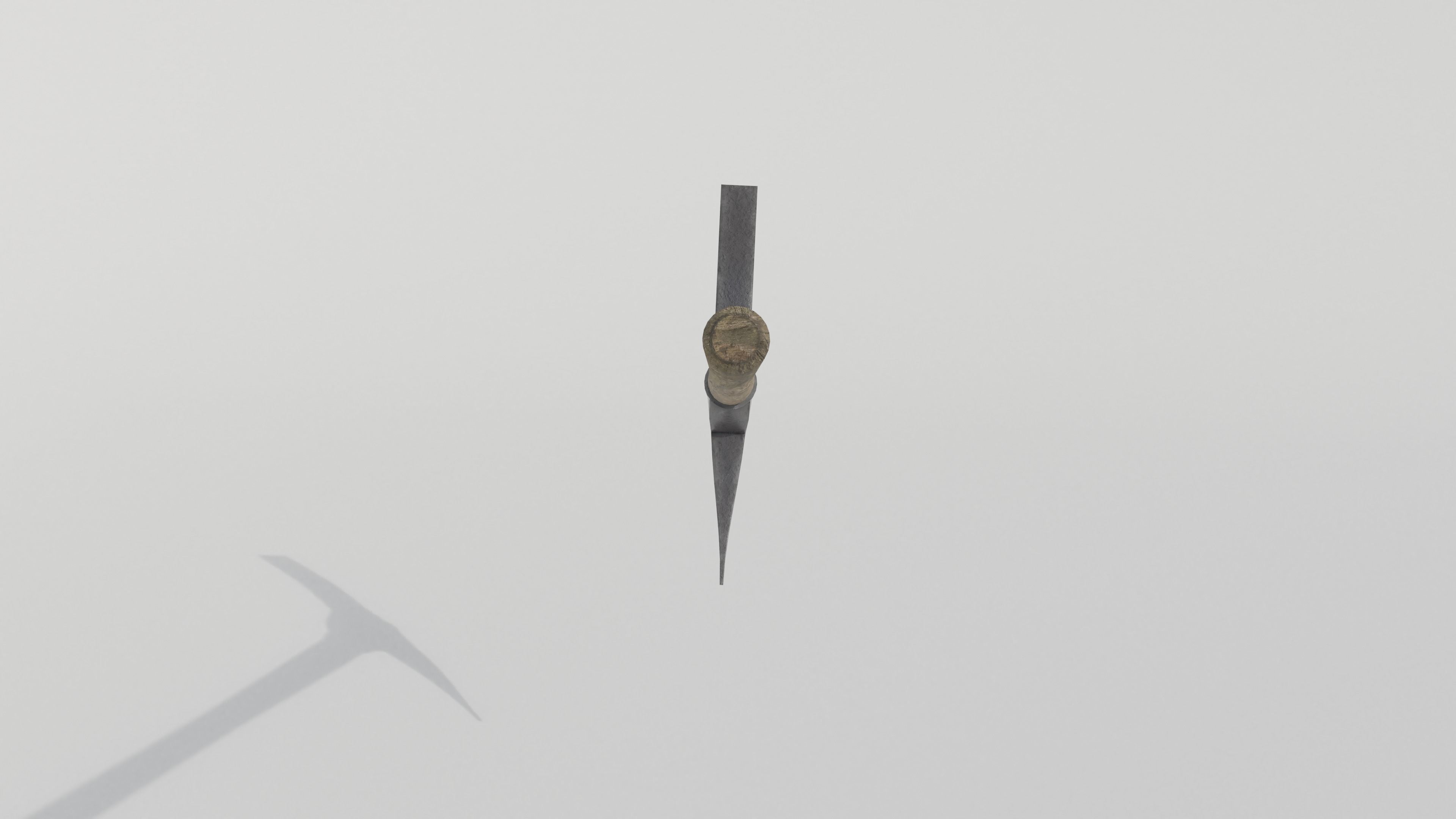 Low poly pickaxe wooden hammer Low-poly 3D model_2