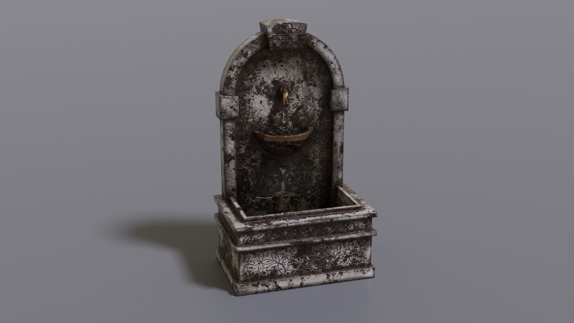 Fountain metal box Low-poly 3D model_15