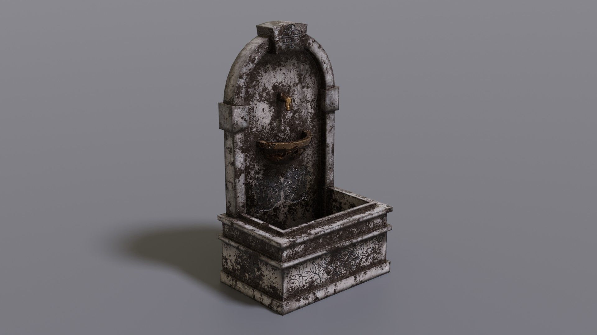 Fountain metal box Low-poly 3D model_1