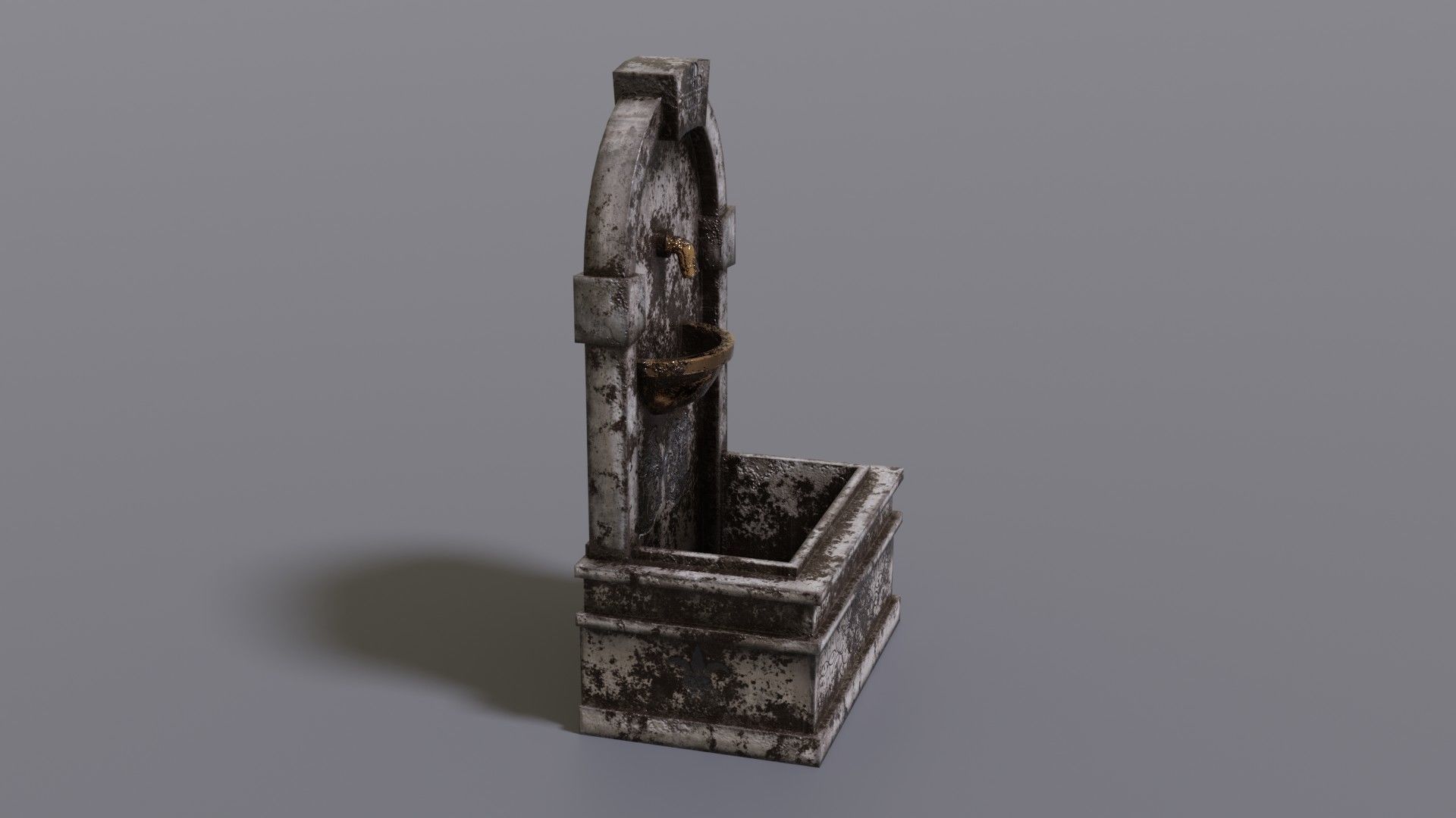 Fountain metal box Low-poly 3D model_4