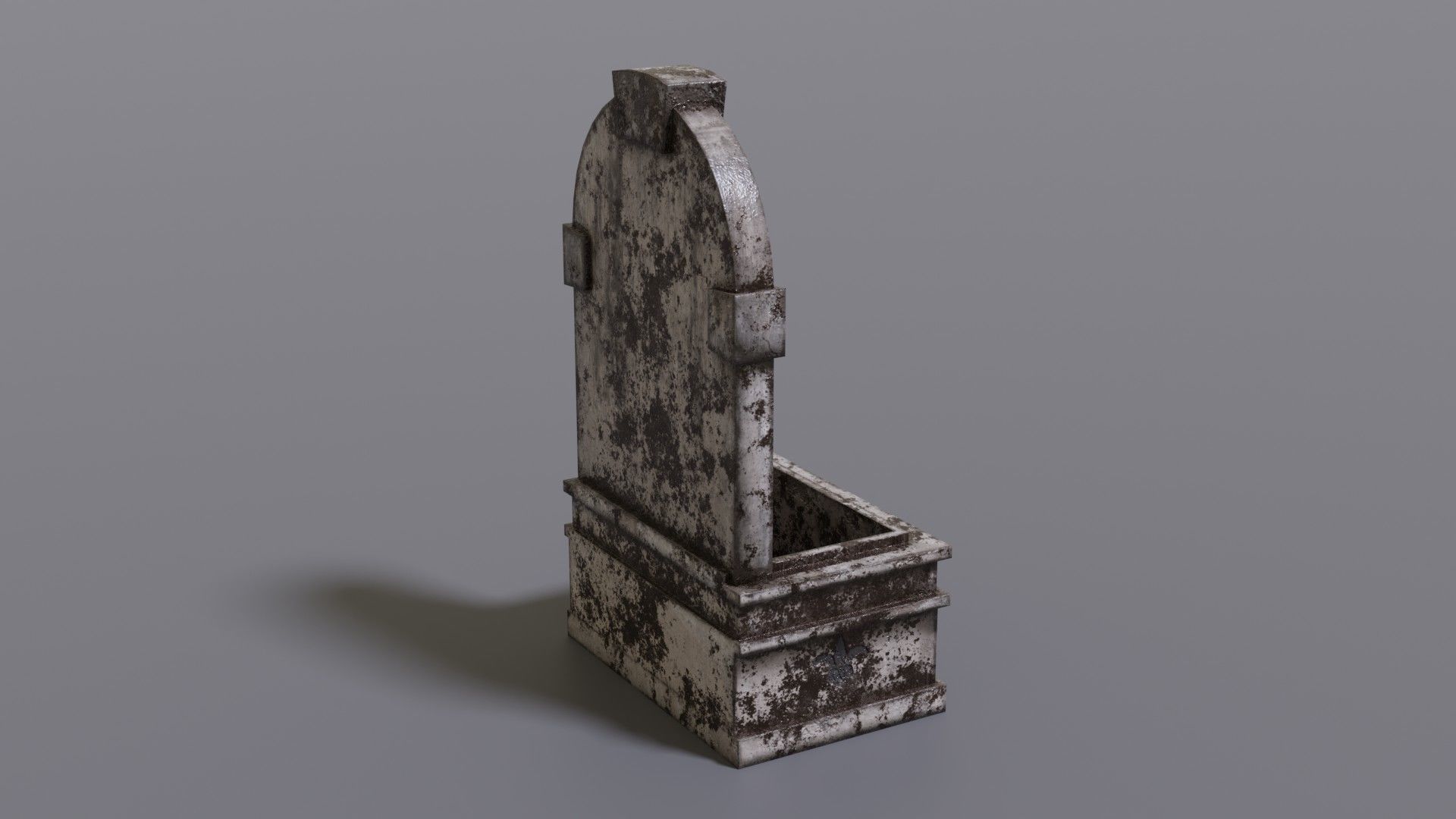 Fountain metal box Low-poly 3D model_6