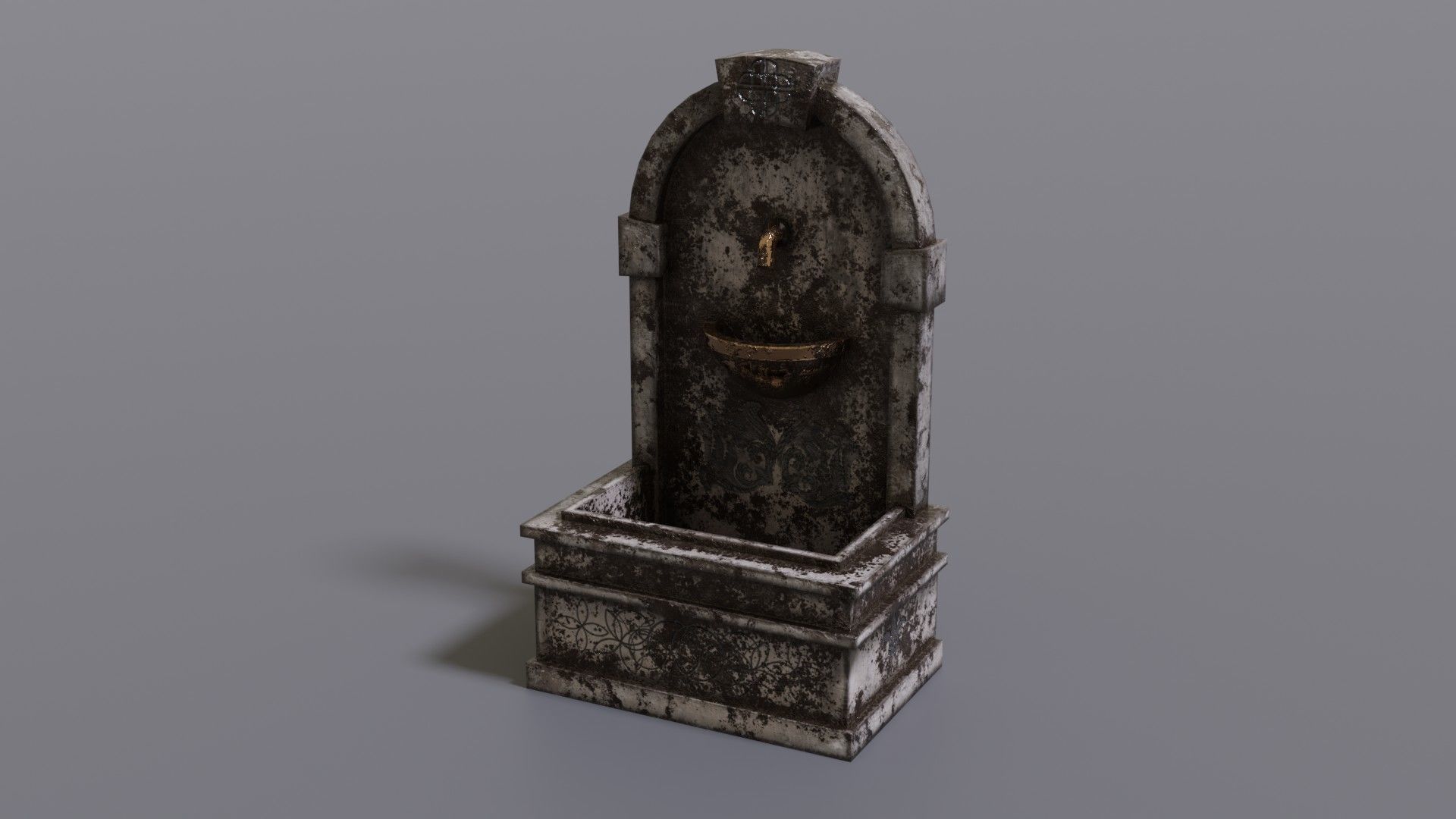Fountain metal box Low-poly 3D model_13