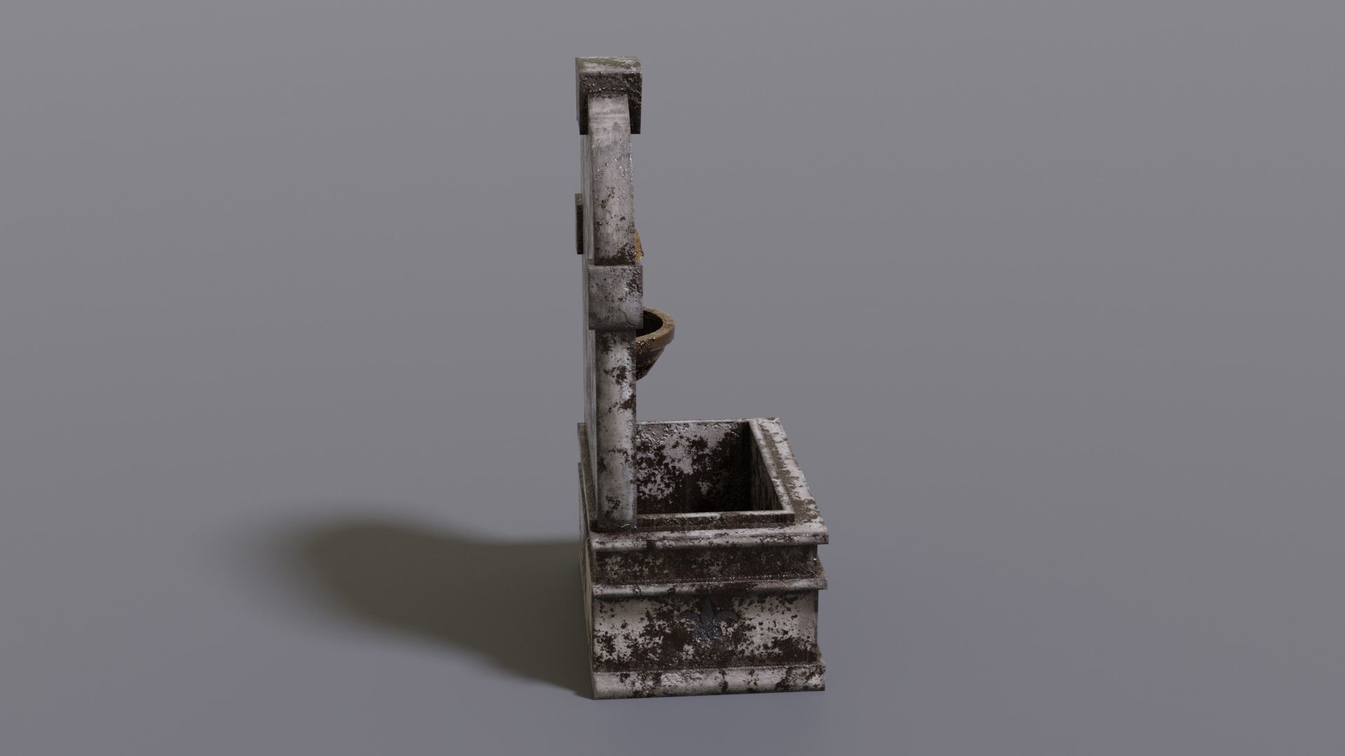 Fountain metal box Low-poly 3D model_5