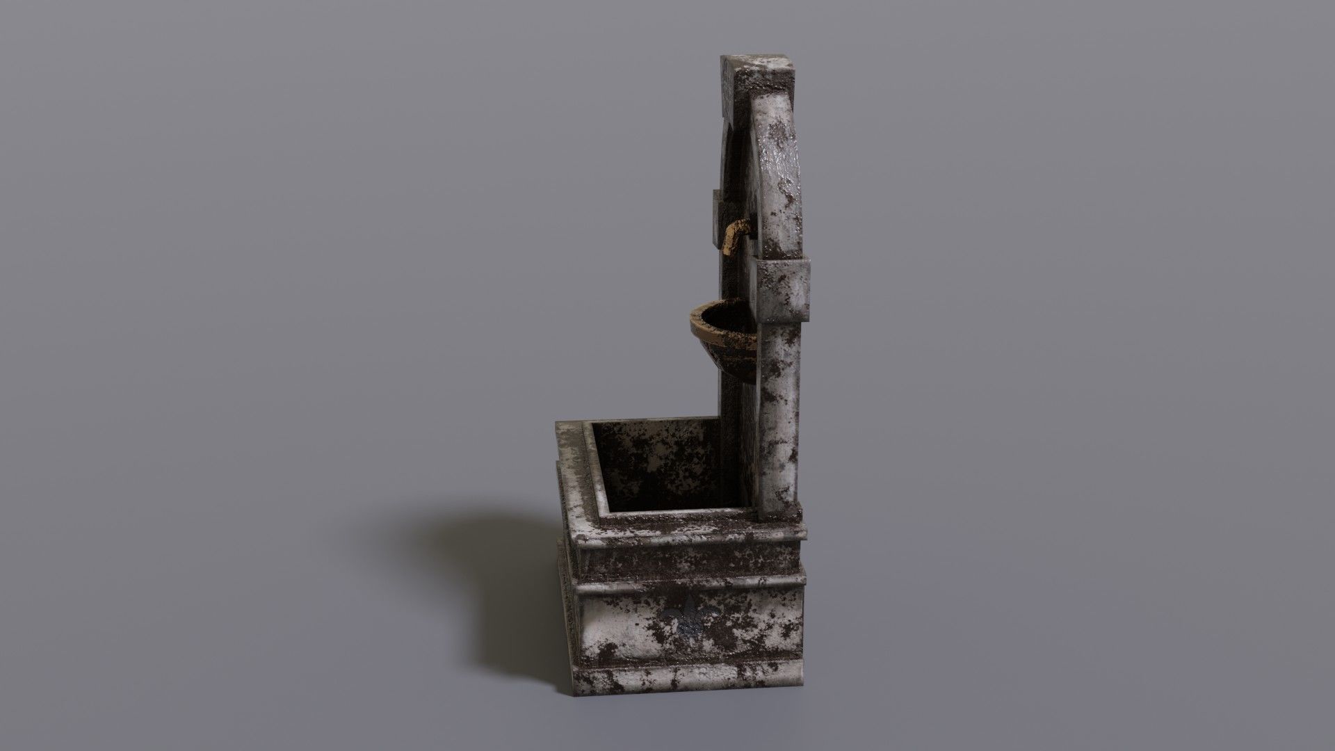 Fountain metal box Low-poly 3D model_11