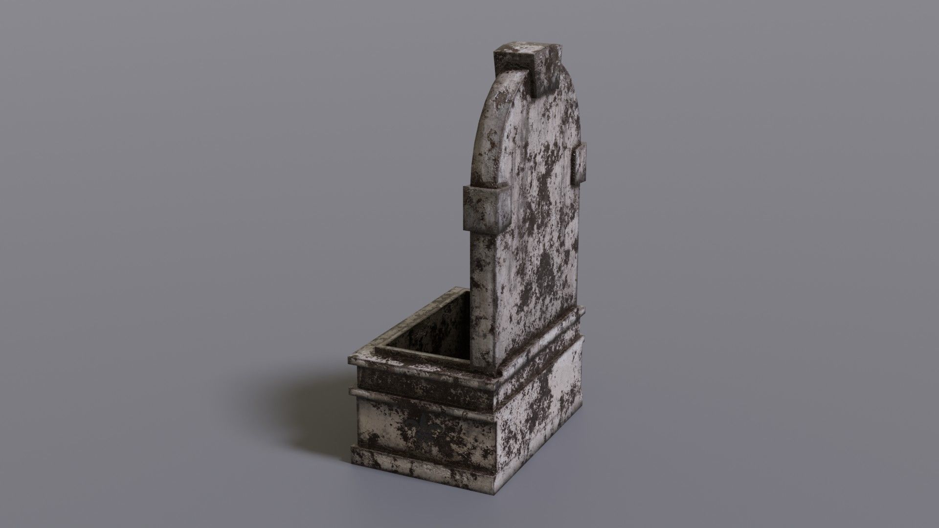 Fountain metal box Low-poly 3D model_10