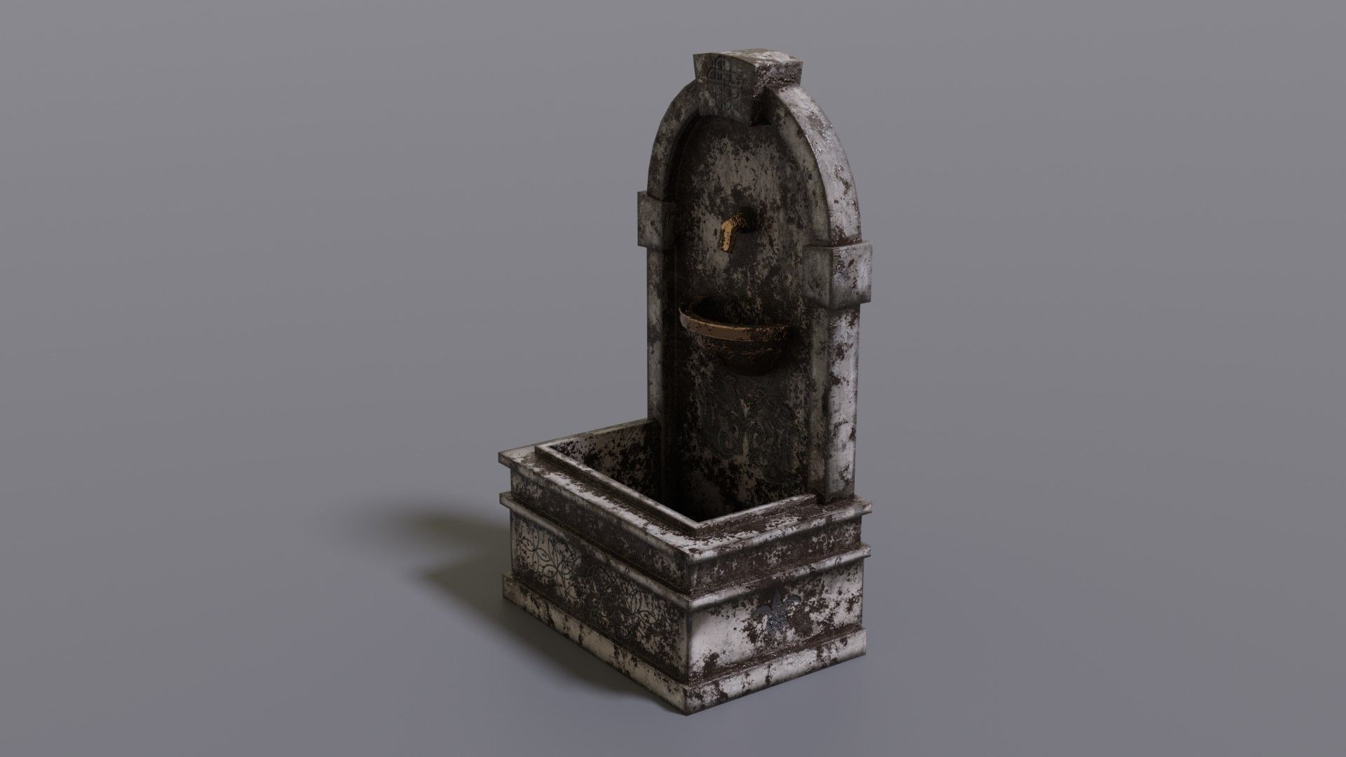 Fountain metal box Low-poly 3D model_12
