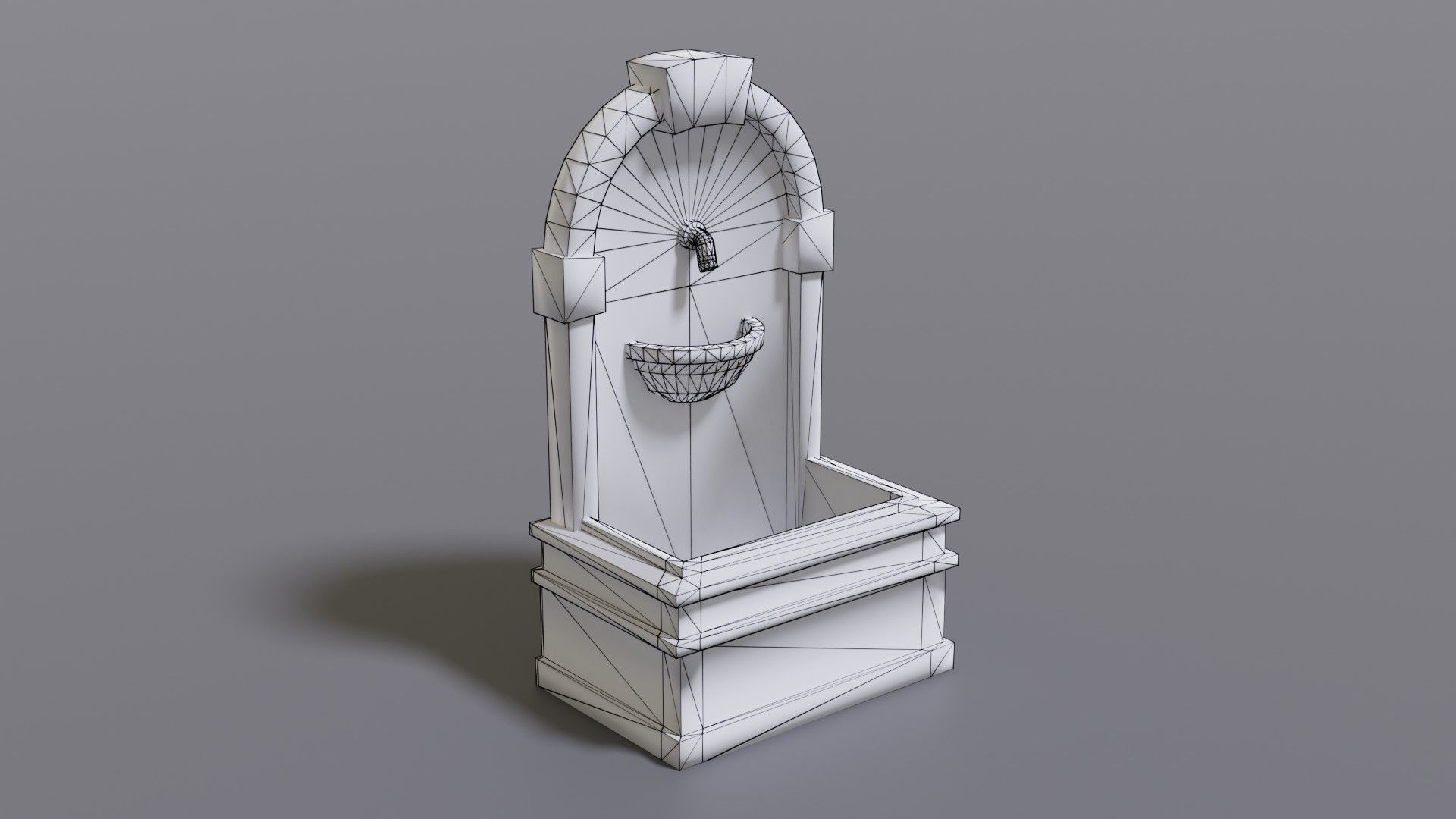 Fountain metal box Low-poly 3D model_34