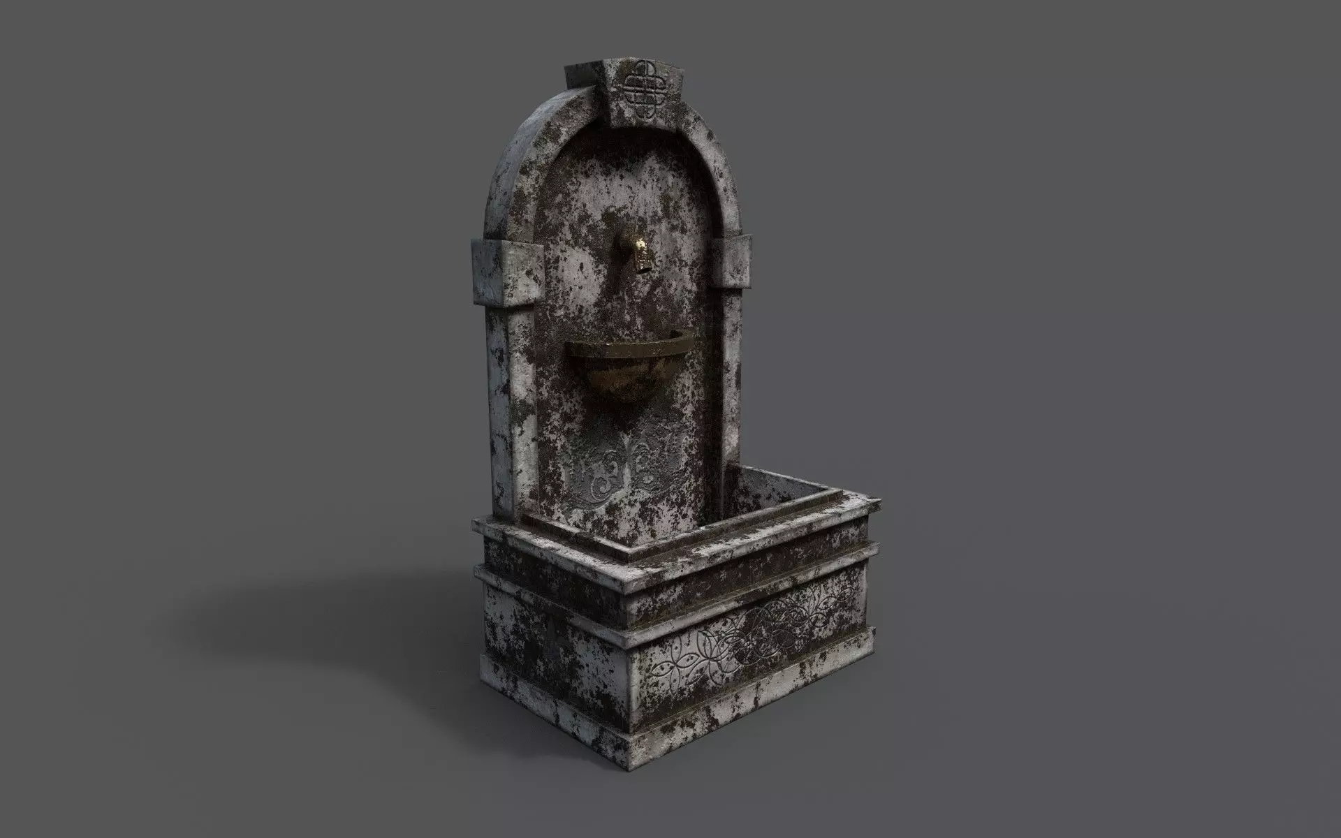 Fountain metal box Low-poly 3D model_0