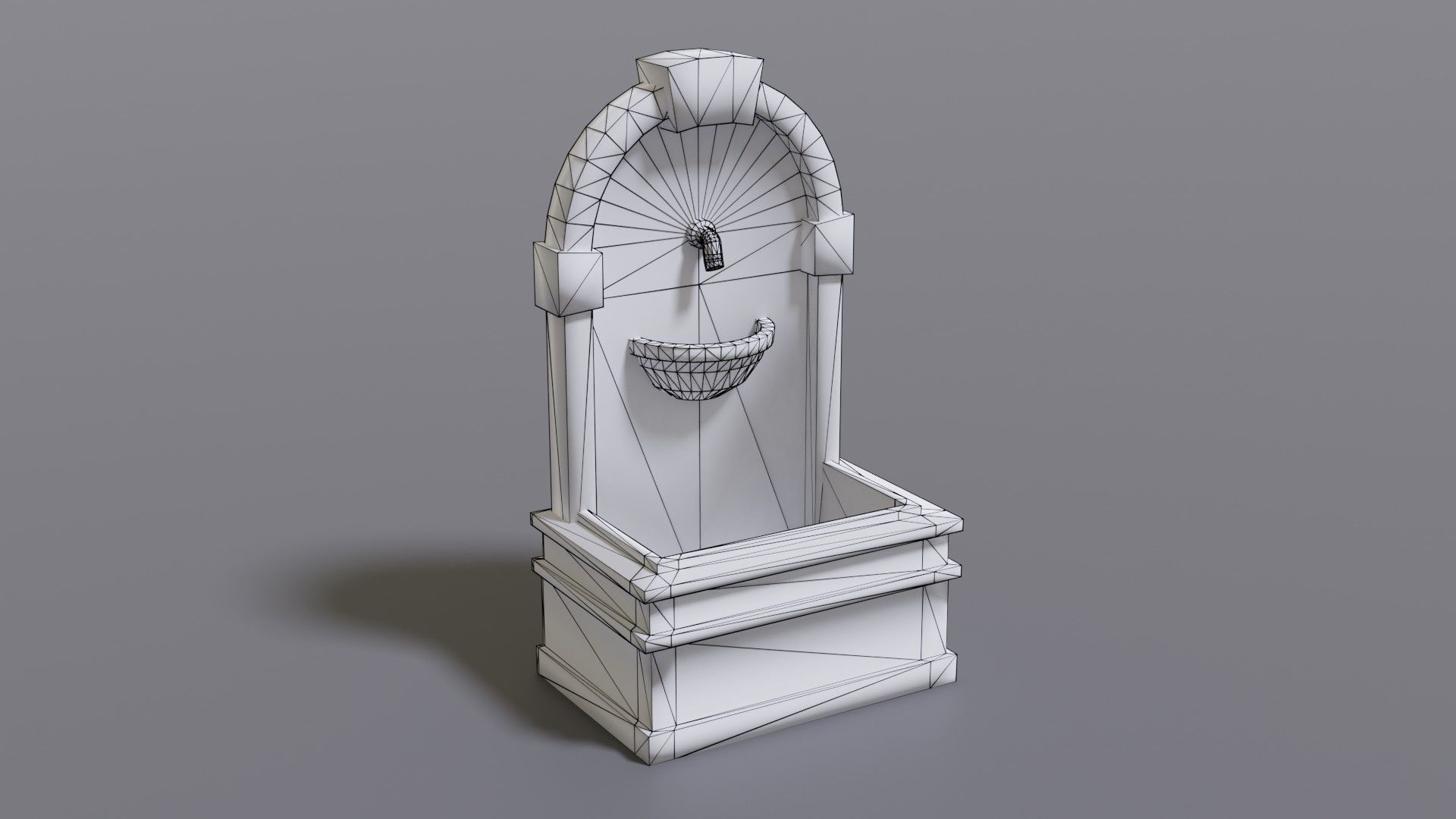 Fountain metal box Low-poly 3D model_33