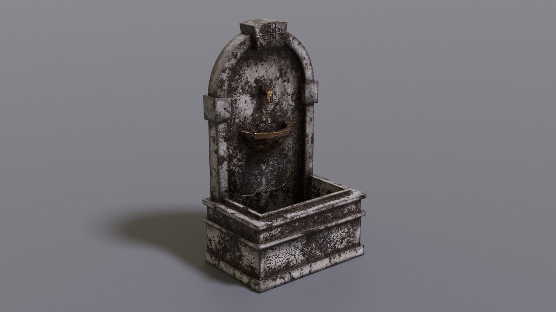 Fountain metal box Low-poly 3D model_17