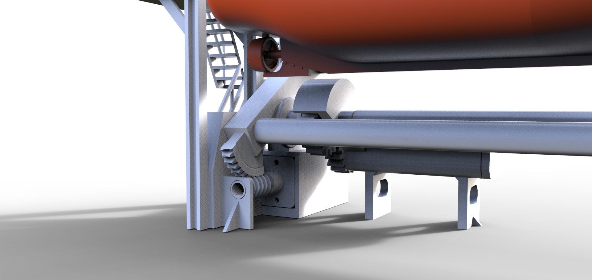 Type B lifeboat with davit 3D print model_2