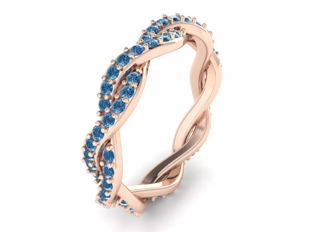 Eternity halo spiral ring 416 3D print model
