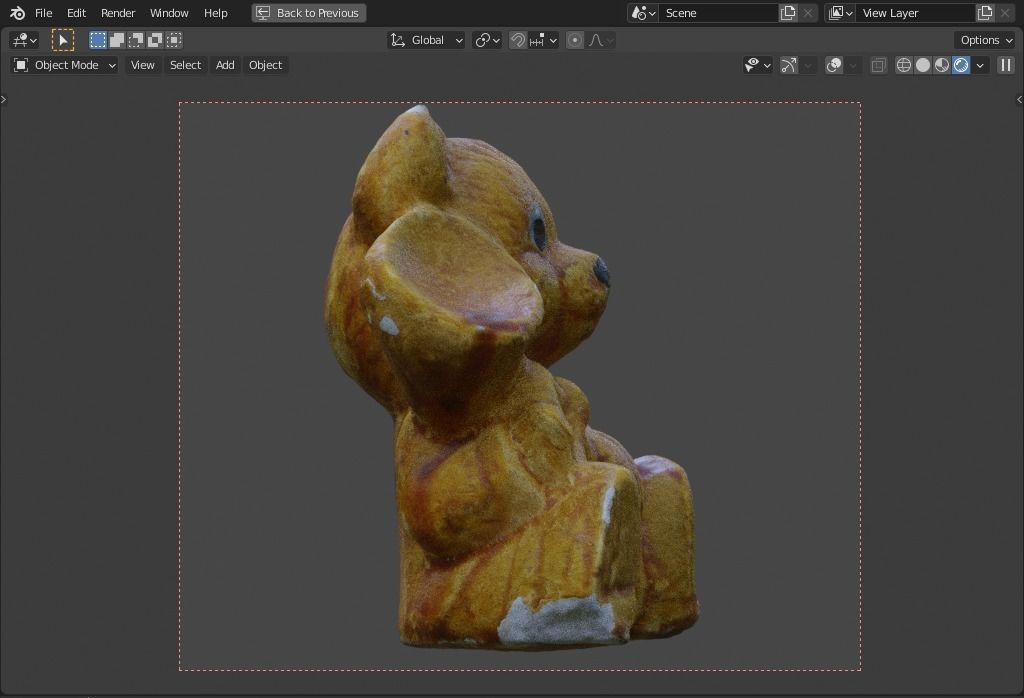 plaster bear   trumpet player Low-poly 3D model_5